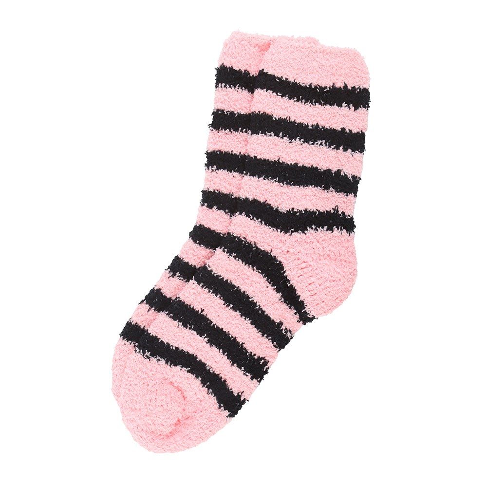 Something Different - Pink and Black Striped Socks in Coffin Gift Box Chaussettes - Noir/Rose
